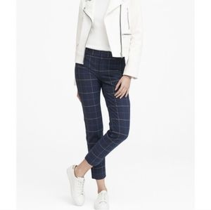 Banana Republic	Petite Sloan Skinny-Fit Plaid Pant Navy 10P